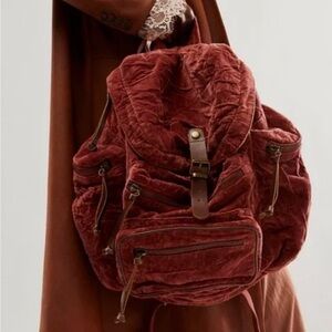 Free People Collection Malta Velvet Backpack NWT